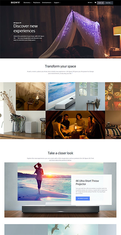 Sony Lifespace UX Out Of Flow marketing page