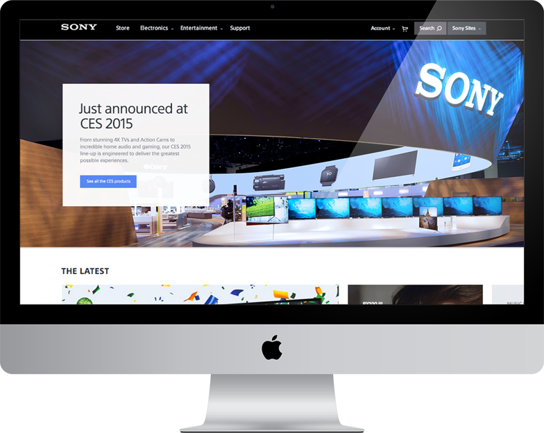 Sony CES Launch page on desktop browser